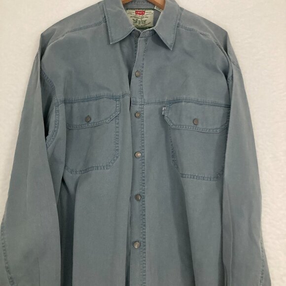 Levis Two Horse Brand Shirt Mens XL‎ Long Sleeve Metal Button Up Western Work - Picture 11 of 13